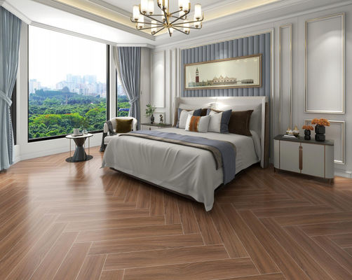 comprar Chapas de porcelana de madeira marrom 150x900mm para piso de parede interior fabricação em linha