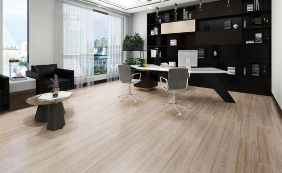 comprar A parede interna da escola do escritório pavimenta a resistência bege cerâmica do risco da tira 20x100cm das telhas de madeira da porcelana fabricação em linha