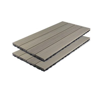 comprar O auto das placas do Decking da grade WPC do jardim rachou o assoalho de costura da curvatura do cinza WPC do assoalho de 71x11mm fabricação em linha