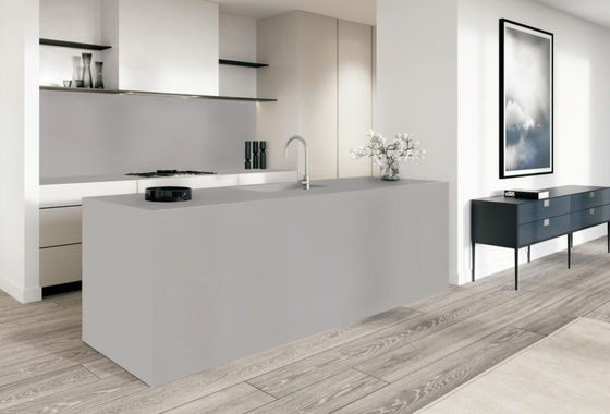 comprar Laje de Pedra Sinterizada Cinza Claro 1600x3200x12mm Fosca Antiderrapante fabricação em linha