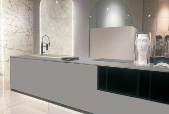 comprar Chapa de pedra sinterizada cinza-matau 800x2600mm telha de parede antibacteriana fabricação em linha