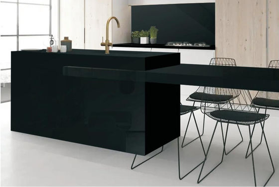 comprar Placa de pedra sinterizada preta pura 1600x3200mm resistente a ácidos fabricação em linha