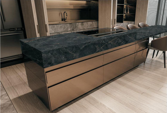 comprar Laje de Pedra Sinterizada Preta 800x2600x12mm Superfície Mate fabricação em linha