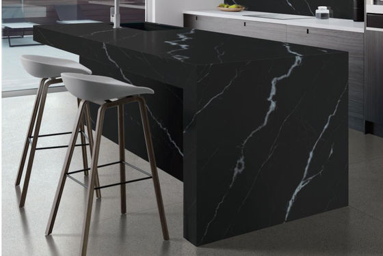 comprar Laje de Pedra Sinterizada Preto Fantasma 800x2600x12mm Superfície Mate fabricação em linha