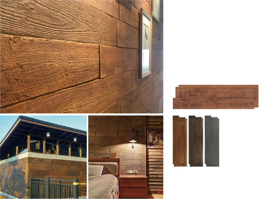 comprar Forma Madeira Castanho Pedra Cultural tijolo Poliuretano Decorativo Sala de estar painel de parede fabricação em linha