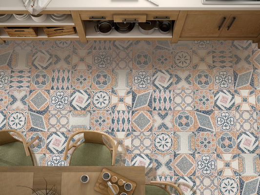 comprar Azulejo cerâmico rústico marrom azul de 250x250mm para piso e parede fabricação em linha