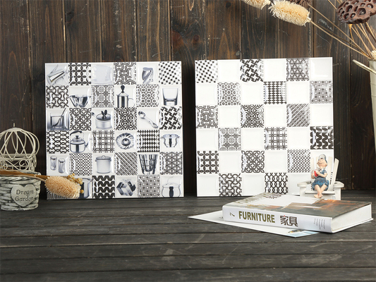 comprar Azulejo Cerâmico Rústico Esmaltado 30x30cm Preto e Branco fabricação em linha