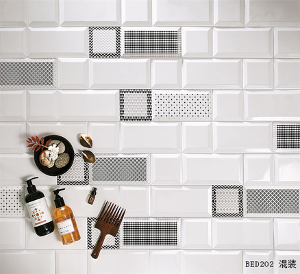 comprar Envolvente, Brilhante Misturado Embalagem Decoração Interior Telhas De Parede 10x30cm Para Banheiro E Cozinha, Certificado ISO9001 fabricação em linha