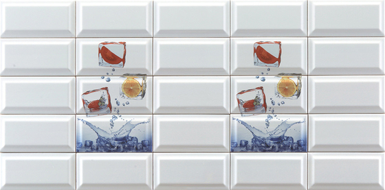 comprar Tomate Lemon, padrão de bloco de gelo, corpo branco moderno 225x152mm dentro da parede azulejos de metrô para sala de jantar e aquário fabricação em linha