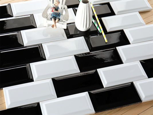 comprar Azulejos de Parede de Argila Preto e Branco 75x152mm para Cozinha fabricação em linha