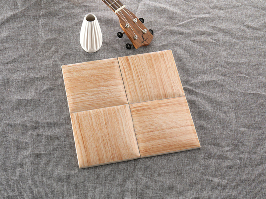comprar Amarelo claro 152x152mm madeira grão de pão telhas de parede para fundo e balcão, corpo branco ISO9001 fabricação em linha
