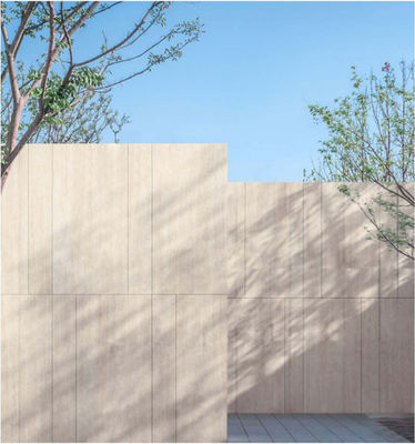 comprar Chapa de porcelana de travertino mate bege 600x1200mm para paredes exteriores fabricação em linha