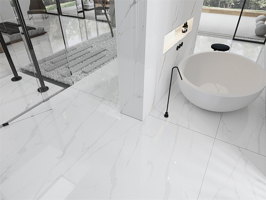 comprar Chapas de pedra sinterizada polida de Carrara para banheiro fabricação em linha