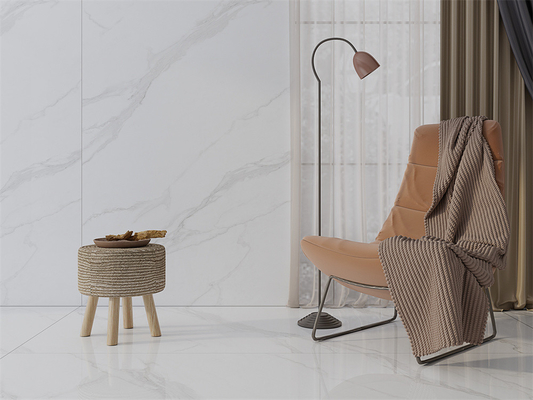 comprar 1420x2700mm Matt Carrara Piso Branco Chapas de Pedra Sinterizadas Para Shopping Mall fabricação em linha
