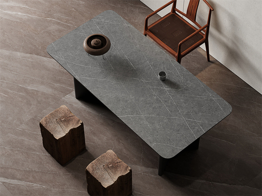 comprar Luminosa cinza Matt durável dentro do chão lajes de pedra sinterizada para cozinha 1420x2700mm fabricação em linha
