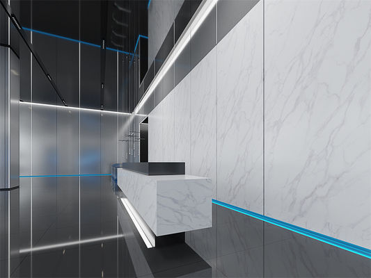 comprar Chapa de pedra sinterizada branca, de tamanho 1420x2700 mm, para pisos de escritório fabricação em linha