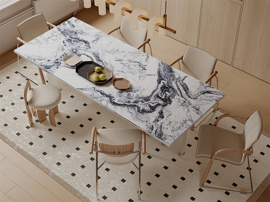 comprar Decoração 1600x3200mm Porcelana polida vidrada Chapa de pedra sinterizada e parede interior Chapas grandes para sala de jantar fabricação em linha
