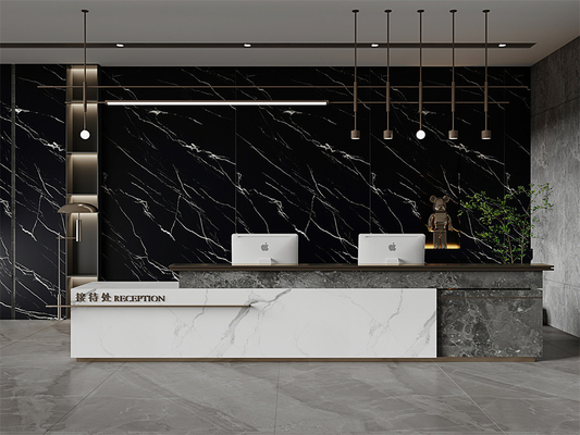 comprar Preto 1600x3200mm Parede interior e chão Matte Slab de pedra sinterizada para decoração doméstica fabricação em linha