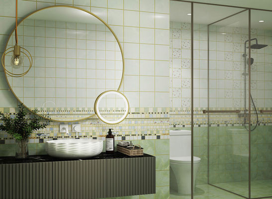 comprar 300x600mm Superfície de espelho telha verde cerâmica para banheiro fabricação em linha