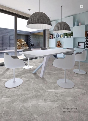 comprar Parede exterior de aspecto de mármore 600x600mm azulejos de porcelana de corpo inteiro e azulejos decorativos cinza escuro para sala de jantar e hotel fabricação em linha
