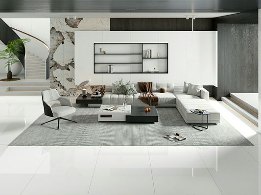 comprar Azulejo de porcelana polida branca 900x1800mm para piso interno fabricação em linha