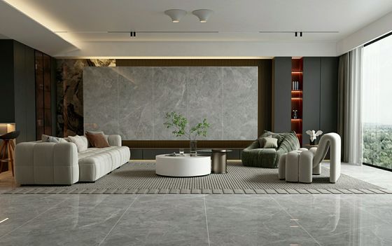 comprar Azulejo de porcelana esmaltada polida cinza 900x1800x9mm 0,5% A.A. fabricação em linha