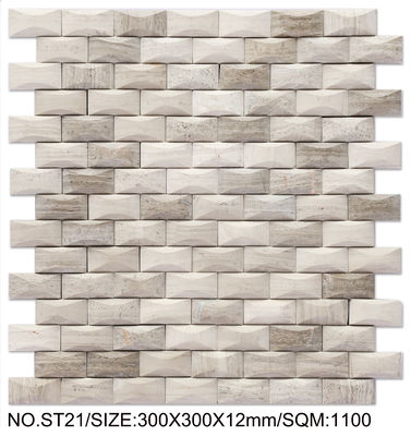 comprar Mosaico de Pedra Natural Bege 300x300mm Impermeável e Antiderrapante para Decoração e Construção fabricação em linha