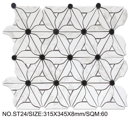 comprar Mosaico de Pedra Natural Flor Elegante 315x345mm para Sala de Jantar e Renovação fabricação em linha