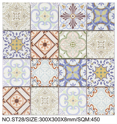 comprar Decorativo e Floral Retro Quadrado 300x300mm Mosaico de Pedra Natural Para Piscina fabricação em linha