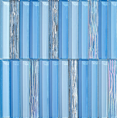 comprar Mosaicos de Vidro Azuis Decorativos 300x300mm Para Hotéis e Projetos Resistentes ao Desgaste fabricação em linha
