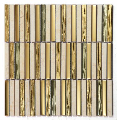 comprar Mosaicos de Pedra Natural Amarelo 282x294mm Resistentes a Ácido e Antibacterianos para Escritório e Banheiro fabricação em linha