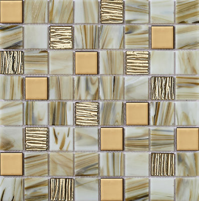 comprar Mosaicos de Vidro Amarelo Grau AAA e Ecológicos 304x304mm para Decoração Criativa e Hotel fabricação em linha