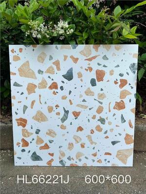 comprar Azulejos de cerâmica terrazzo antibacterianos para chão interior bege elegante 600x600mm para casa de banho e cozinha fabricação em linha