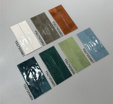 comprar Antibacterial Verde 75x300mm Brilhante Dentro Telhas de Parede Cerâmica Para Sala de Jantar e Escritório fabricação em linha