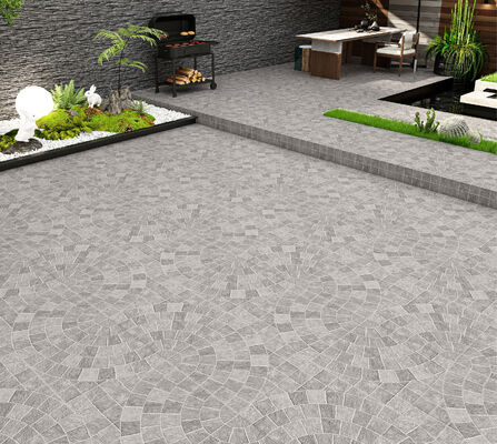 comprar Chapas de cerâmica de pavimentação cinza claro 600x600mm Chapas externas resistentes a manchas para quadrados fabricação em linha
