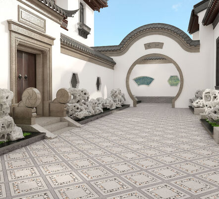 comprar Resistente a ácidos cinza claro 600x600mm Retro Pavimentação de piso exterior azulejos de cerâmica para jardim e piscina fabricação em linha