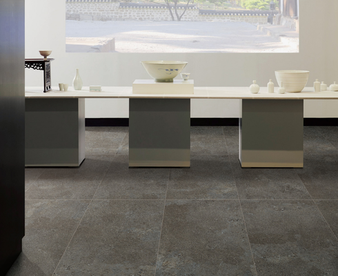 comprar Não desbotar e ladrilho cinza escuro piso interior 600x1200mm Matt com superfície de molde azulejos de porcelana para escritório fabricação em linha