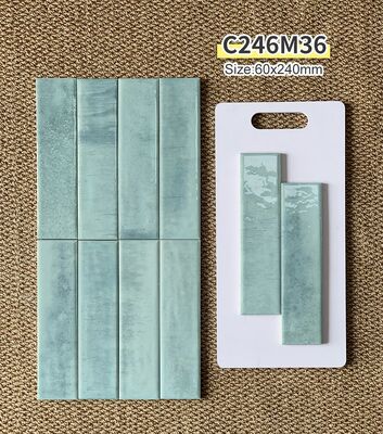 Comprar Azulejos Decorativos Brilhantes Eco-friendly Creme Branco Azul Cinza Elegante e Retrô 60x240mm Espessura 9mm para Sala de Jantar e Projeto fabricação em linha