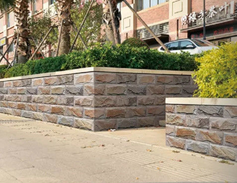 comprar Telhas de pedra exteriores resistentes do revestimento do risco bege do CE, telhas da parede da pedra decorativa de 20x40cm fabricação em linha