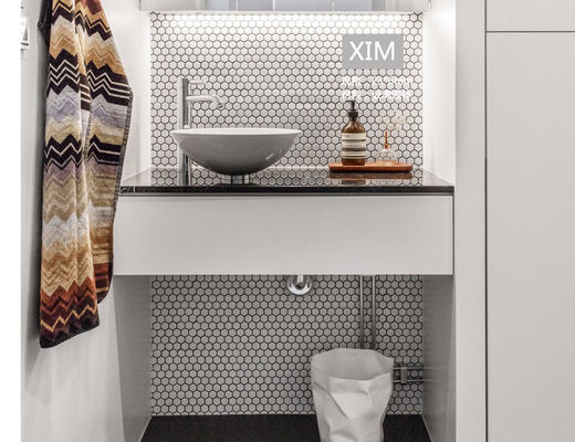comprar Do hotel de luxo de vidro da telha de mosaico do hexágono do GV corpo completo geado geométrico 305.5x265mm fabricação em linha