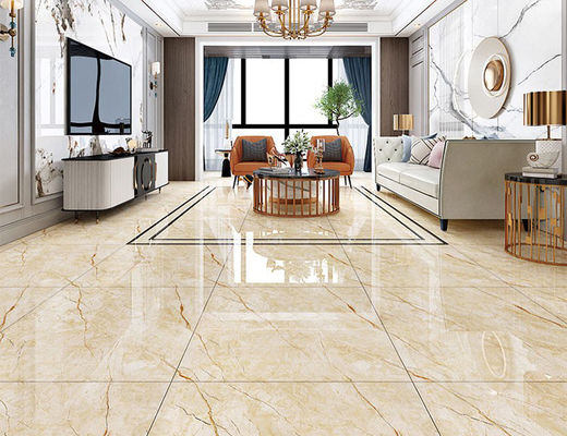 comprar cópia vitrificada lustrada do Inkjet da decoração da porcelana das telhas de assoalho da cor do ouro de 48kgs/Ctn 10mm fabricação em linha