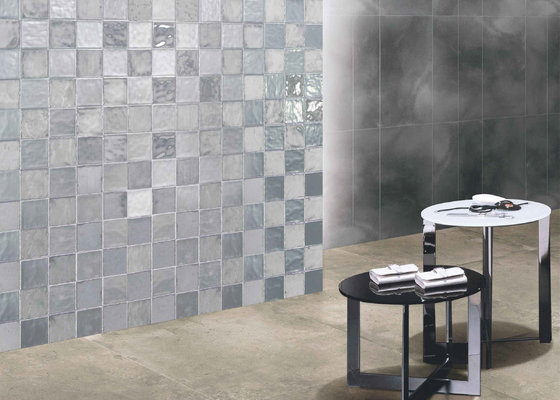 comprar Prateado lustroso dentro da parede telha 75x150mm para KTV Deco fabricação em linha