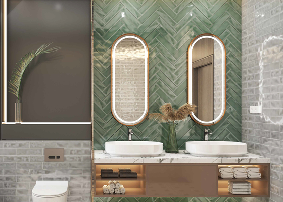 comprar Telha lustrosa 75x300mm cerâmica moderna vitrificada da parede do metro fabricação em linha