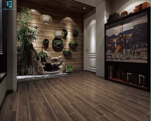 comprar Piso Porcelanato Corpo Inteiro Tira de Madeira 200X1200MM Marrom Escuro fabricação em linha
