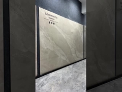 Piso interior com telhas de porcelana polida amarelo claro 900x1800x9mm resistente ao desgaste para reconstrução