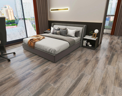 Deslize não o comprimento interior de madeira da largura 100cm de Gray Wood Ceramic Tile 20cm da sala de visitas do assoalho de telha da porcelana da prancha