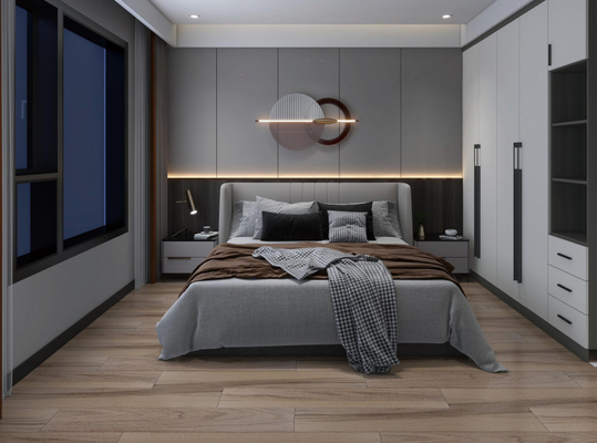 tira de madeira Gray Kitchen Bedroom Decoration da porcelana do agregado familiar do azulejo de 200X1200mm