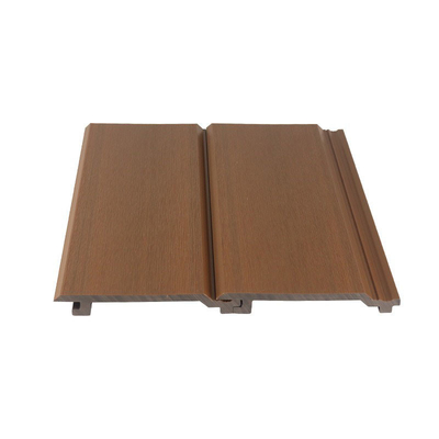 Painel de revestimento de WPC à prova de fogo 145x20.5mm Panel de parede composto de plástico de madeira marrom e exterior para projeto