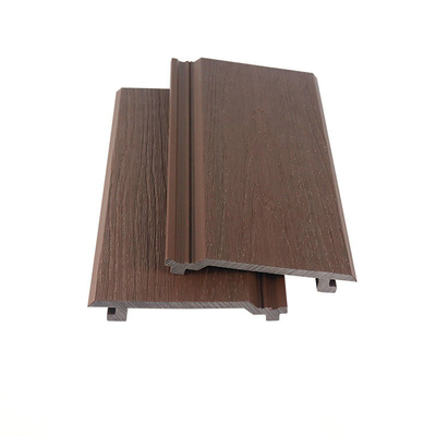 Painel de parede de WPC marrom de 145x20,5 mm e madeira plástica composta para parede exterior