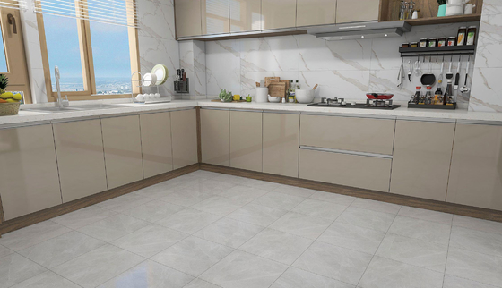 Chapa rústica cerâmica vidrada para reconstrução e chapa de chão interior de 400x400mm cinza para decoração